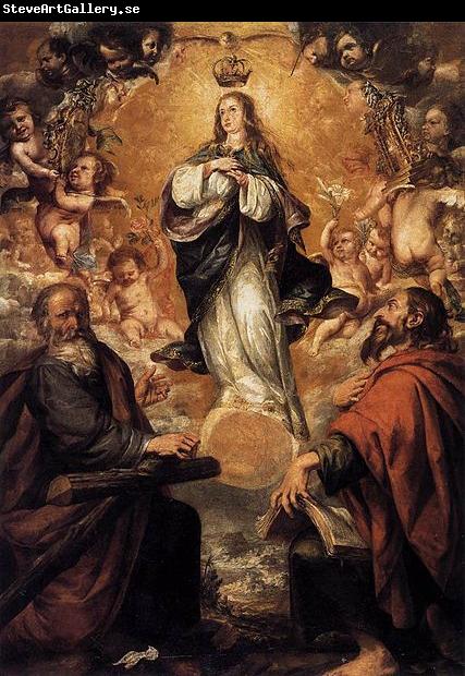Juan de Valdes Leal Virgin of the Immaculate Conception with Sts Andrew and John the Baptist